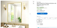 SE9057 Rectangular Wall Mirror Gold 30x 40