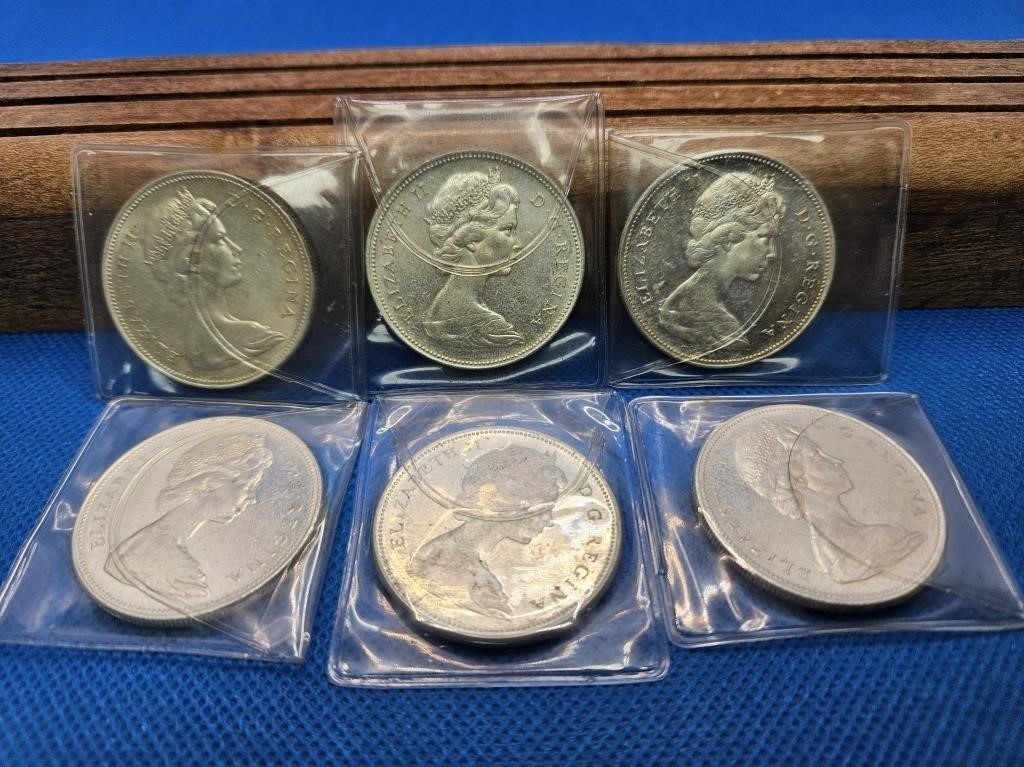 6-1966 SILVER DOLLARS IN AU-UNC CONDITION