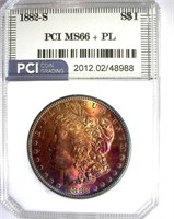 1882-S Morgan PCI MS-66+ PL Impressive Color