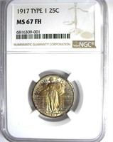 1917 T-1 Quarter NGC MS67 FH LISTS FOR $8500 COLOR