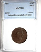1894 Cent NNC MS-65 BR Canada