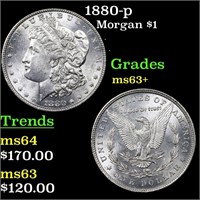 1880-p Morgan $1 Grades Select+ Unc