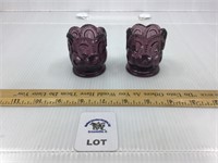 L E SMITH MOON & STARS AMETHYST TOOTHPICK HOLDERS