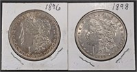 1896 & 1898 MORGAN DOLLARS AU/BU