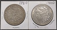 1896-O (VF) & 1901-O (AU) MORGAN DOLLARS