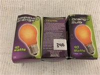 Lot of (3) Orange Decor Bulbs