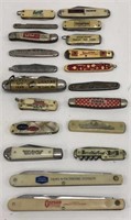 Lot of 20 Vintage Advertising Pocket Knives #2