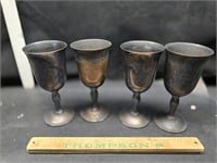 Silverplate wine goblets