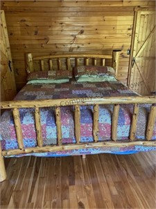 King size,  handmade by owner, wood bed. B didn’t