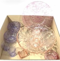 Vintage Pink & Purple Glass Servingware