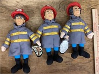 NEW Three Stooges firemen plush figures