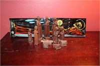 Wood Nativity scene