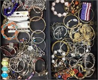 (2) Tray Lots Of Fashion Jewelry Bracelets