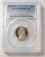 PCGS PR69DCAM 1997-S 5C