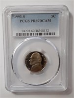 PCGS PR69DCAM 1993-S 5C