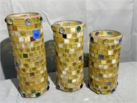3 Tile Candle Holders