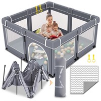 Foldable Baby Playpen  50x50 Inch with Mat