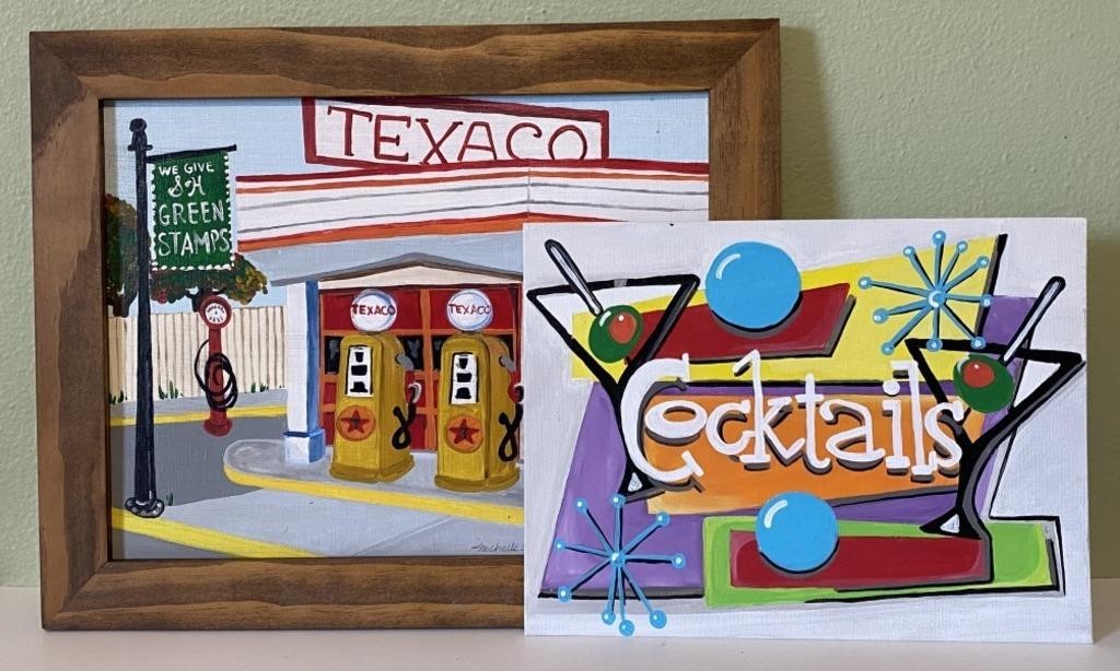 Texaco Gas Station Painting (Signed By Artist)