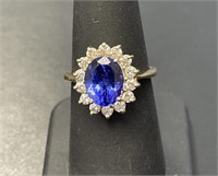 14 KT Sapphire and Diamond Ring