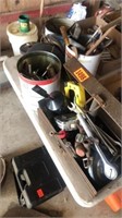 Tool box & Assortment of tools at the end of the