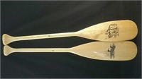 2 Small decorative canoe paddles : loons and