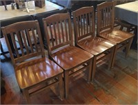 4 Hardwood Dining Chairs #1