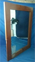 Wooden framed mirror 43x31, base of soap