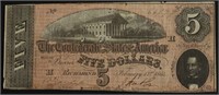 1864 5 DOLLAR CONFEDERATE NOTE VF