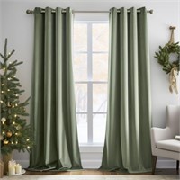 Lazzzy Blackout Velvet Curtains Green Thermal
