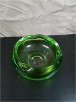 Vintage Green Depression Glass Cigar Bowl