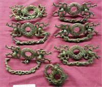 Victorian Brass  Wreath & Ribbon Drawer Pulls