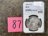 1885-CC Morgan Dollar NGC MS62