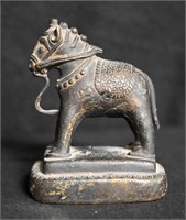 19th Century India Bronze War Horse Statue 4 1/2"