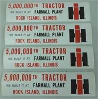 4- 5 Millionth Tractor Bumper Stickers 11.5" Long