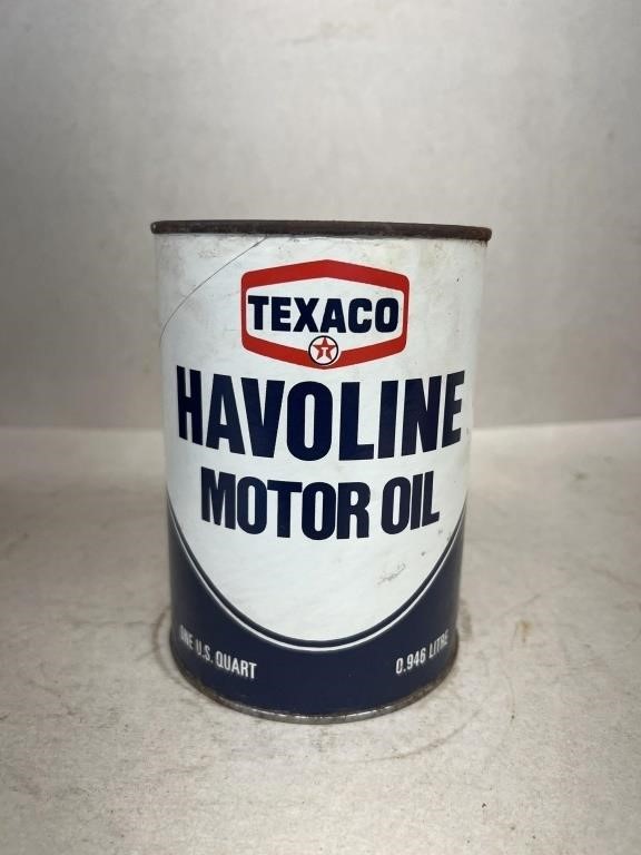 Texaco Haviland motor oil paper advertising can