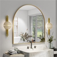 XRAMFY 32x34 Gold Arch Bathroom Mirror