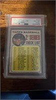 1968 Topps Checklist Juan Marchial #107 PSA 8