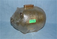 Vintage glass pig bank