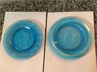 2 BLUE GLASS - VERY NICE SHAPE