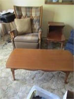chair, end table & coffee table