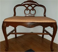 mahogany finish vanity bench