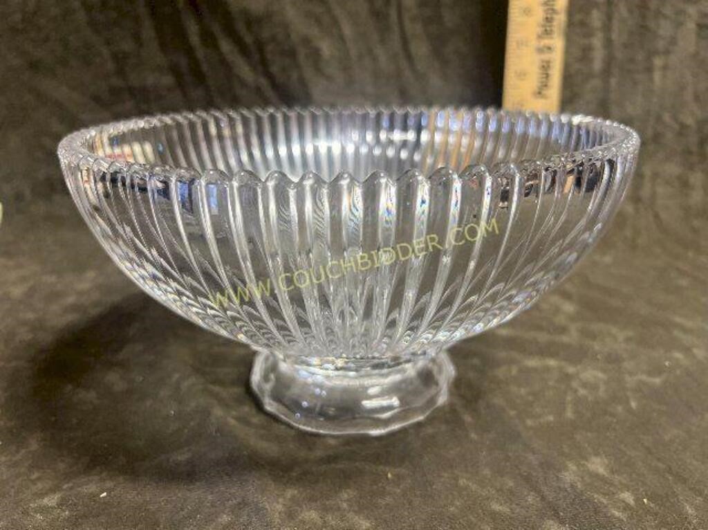 Mikasa vintage diamond fire ribbed crystal bowl