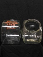 2 Large Glass Counter Jars