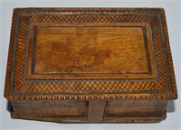 Antique Hand Carved Box Book Shape ++