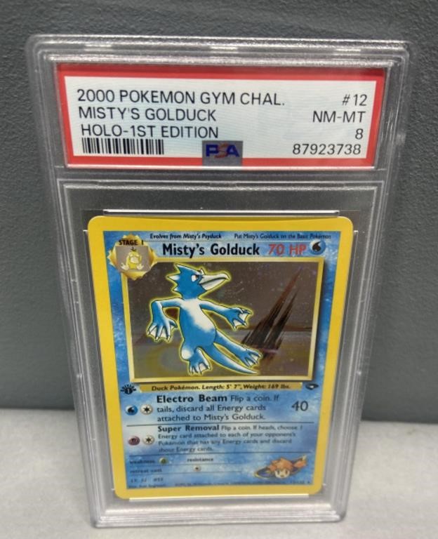 2000 Pokémon Misty’s Golduck Holo PSA 8