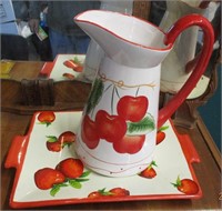 Apple Pitcher and Serving Tray
