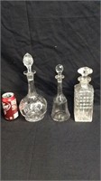 3 crystal decanters