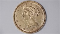1880 $5 Gold Liberty Head