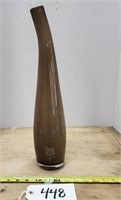 Taupe Cased Glass Tall Vase