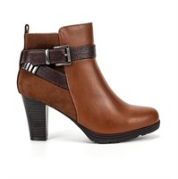 WFF8717  Penny Sue Brown Ankle Booties - Size 8